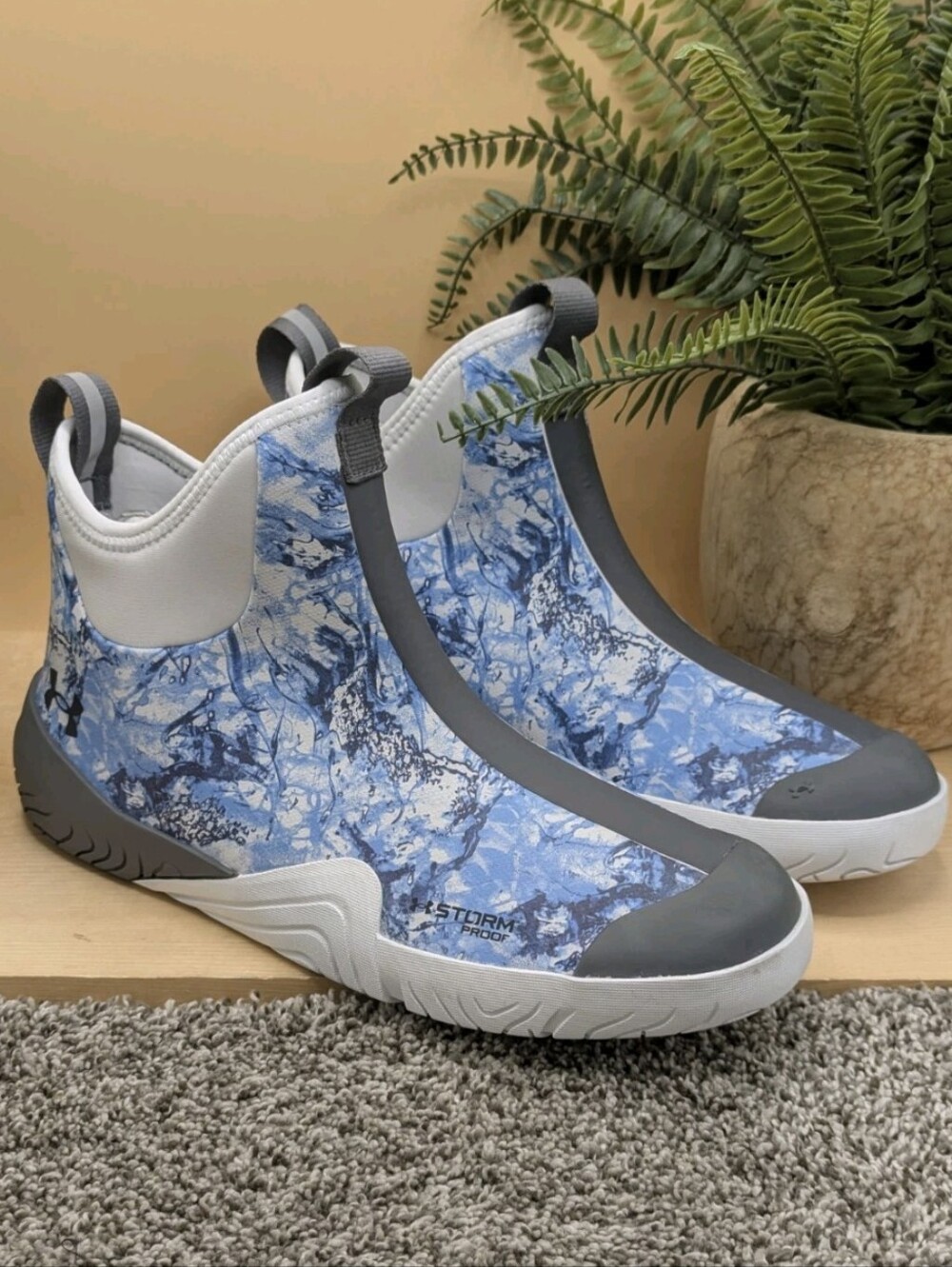 Under Armour Shoreman Blue Waterproof Mens Size 11 Fishing Boots Hiking Outdoors